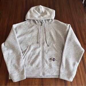 WEAR by Erin Andrews Women’s Baltimore Ravens Full-Zip Hoodie Heather Grey Sz XL